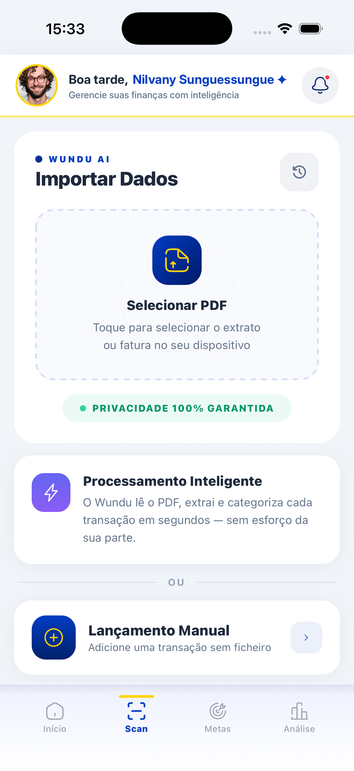 Wundu - Importar dados